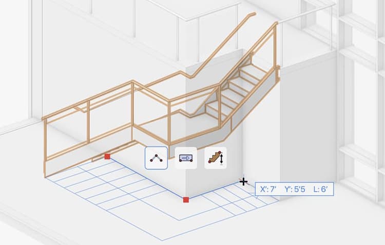Improved stair tool in Vectorworks 2022